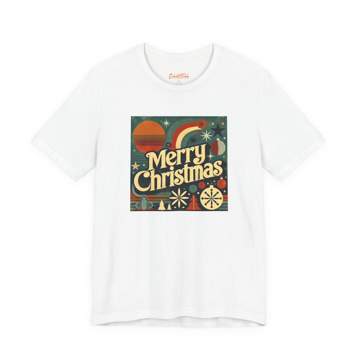 Vintage Retro Merry Christmas Unisex Short Sleeve Tee, Holiday Gift, Festive Shirt, Christmas Apparel, Casual Wear
