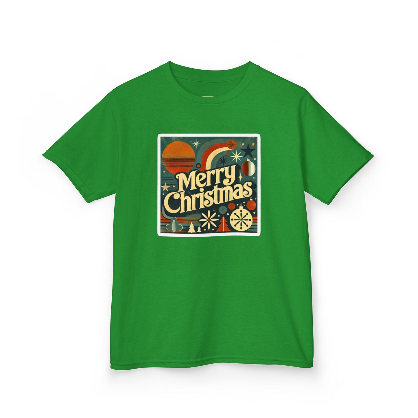 Vintage Retro Merry Christmas Kids Tee, Holiday T-Shirt, Festive Childrens Shirt, Winter Apparel, Gift for Kids, Christmas Party Outfit