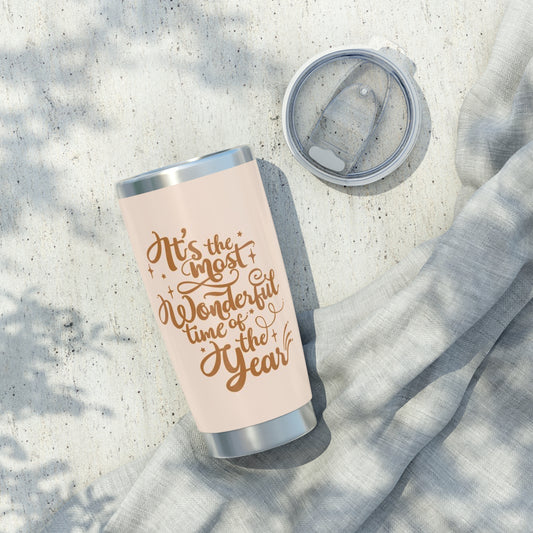 Holiday 20oz Tumbler - It's the Most Wonderful Time of the Year, Travel Mug, Holiday Gift, Coffee Cup, Tea Tumbler, Personalized Drinkware
