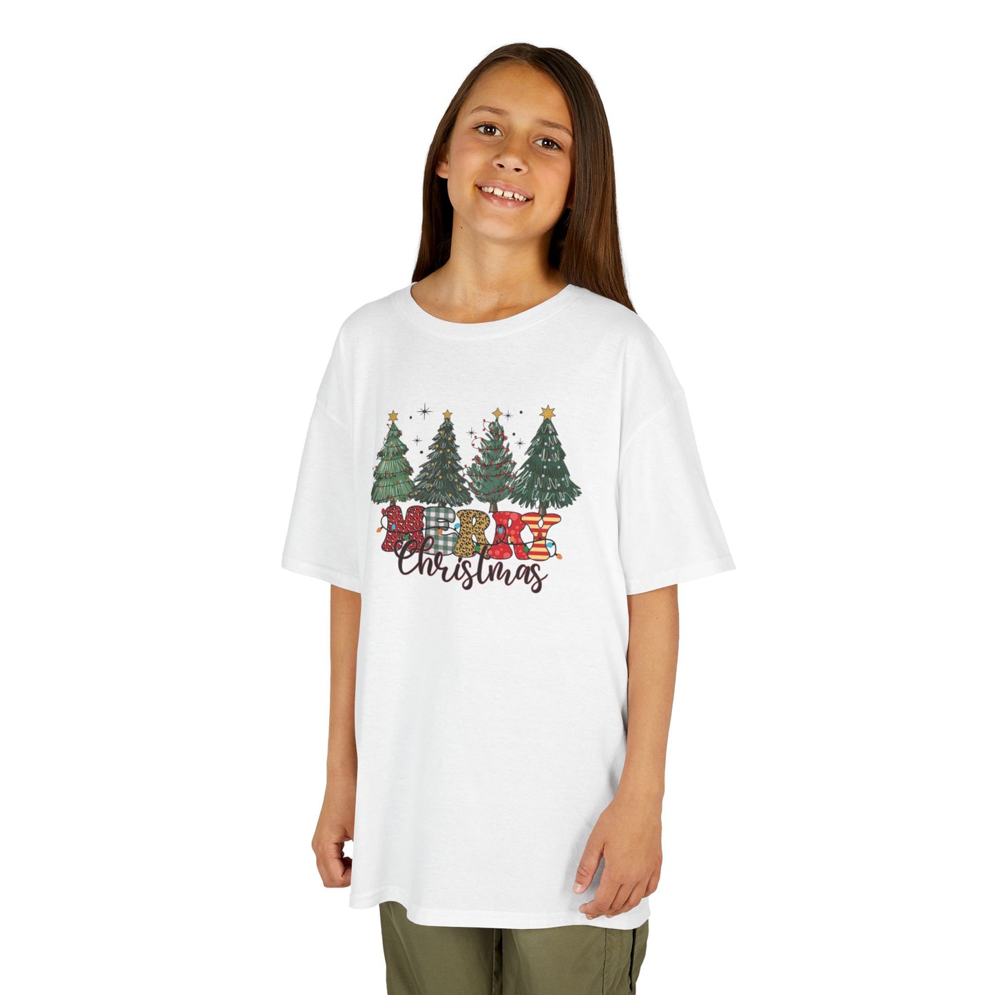 Merry Christmas Festive Kids Tee - Merry Christmas Design, Holiday Gift, Fun Family Outfits, Cute Christmas Apparel, Winter Merch