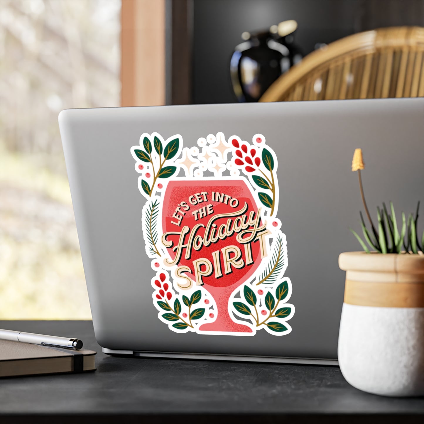 Holiday Spirit Vinyl Decals, Festive Stickers for Home Decor, Christmas Gift Accessories, Seasonal Decor, Party Supplies