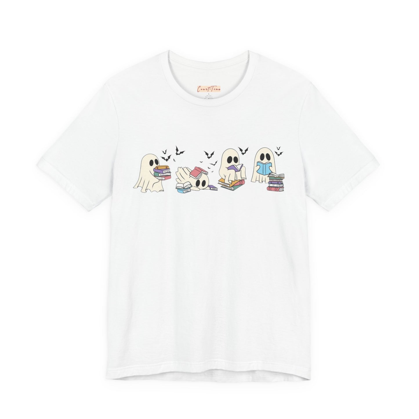 Ghostly Reading Tee - Cute Unisex Tee, Perfect for Book Lovers, Halloween, Casual Wear, Gifts for Readers, Cozy Style