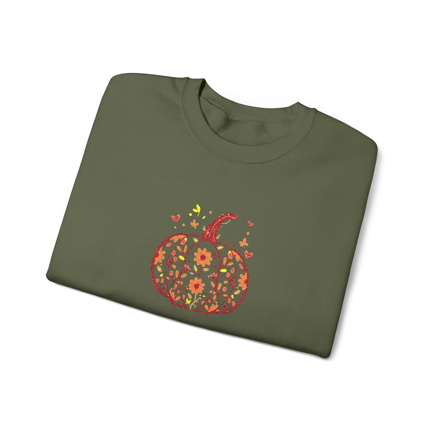 Embroidered Autumn Vibes Pumpkin Sweatshirt
