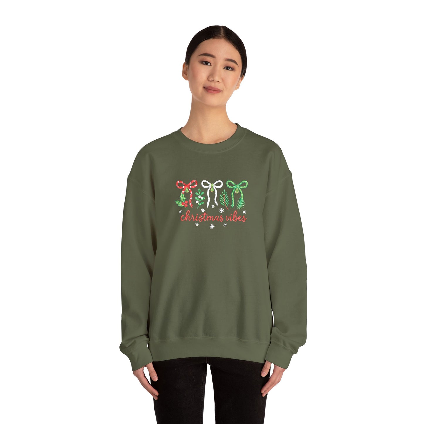 Embroidered Christmas Vibes Sweatshirt