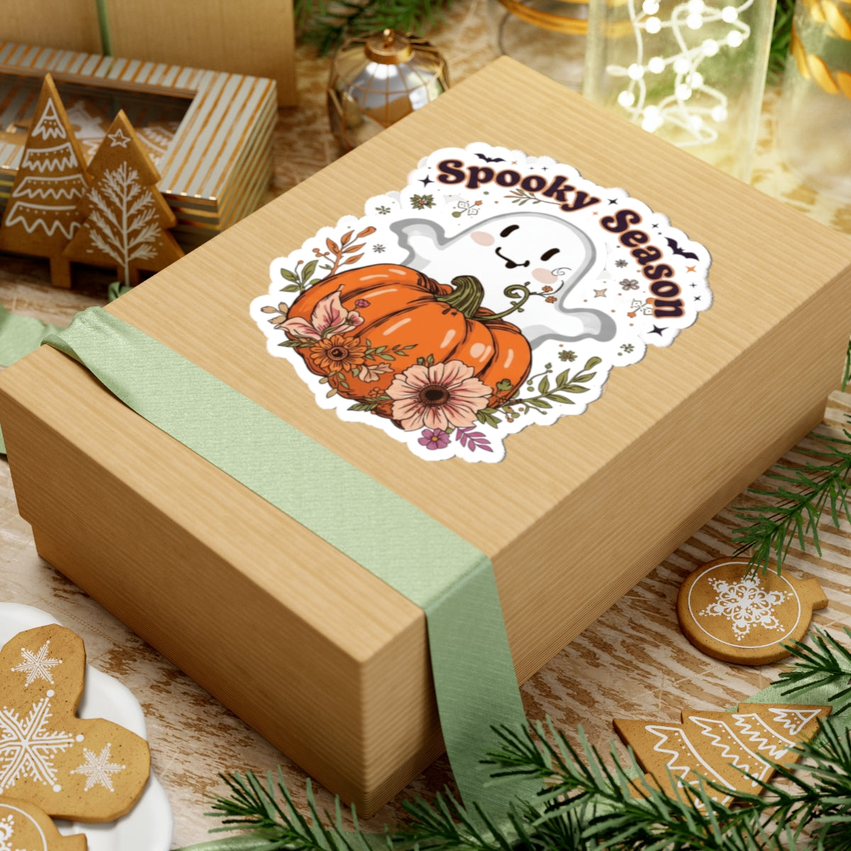 Spooky Season Kiss-Cut Stickers, Halloween Decor, Fall Aesthetic, Pumpkin Stickers, Ghost Art, Cute Planner Accessories