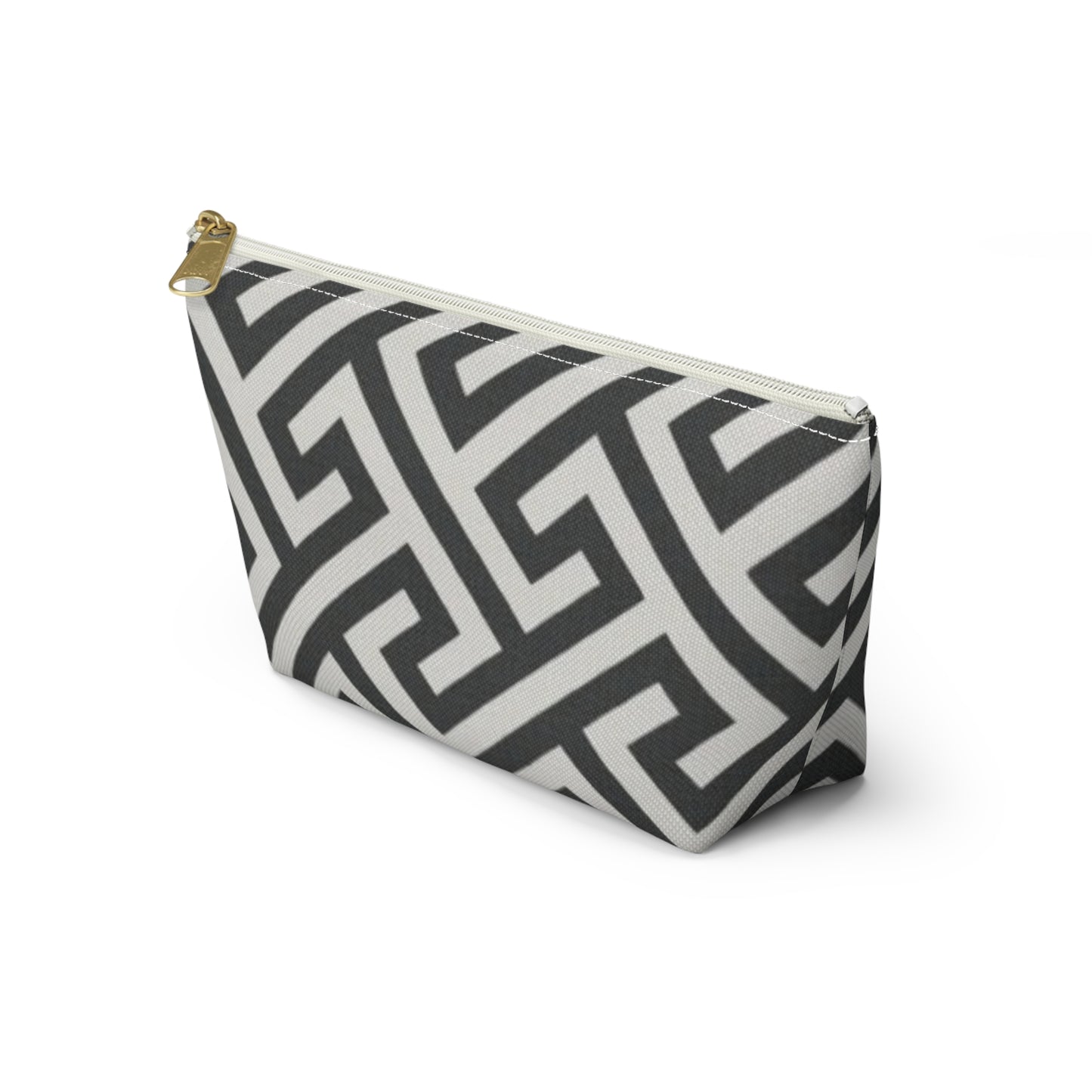 Chic Geometric Accessory Pouch, Makeup Bag, Travel Organizer, Gift for Her, Elegant Storage, Fashionable Zippered Pouch