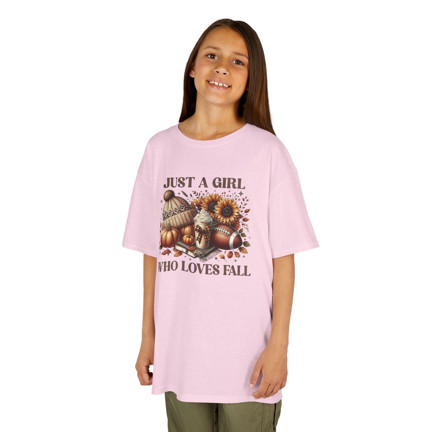 Just a Girl Who Loves Fall Kids Tee- Cozy Autumn Clothing