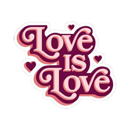 Colorful Love is Love Stickers for Pride, Laptop Décor, Party Favors, Scrapbooking, Gift for Couples