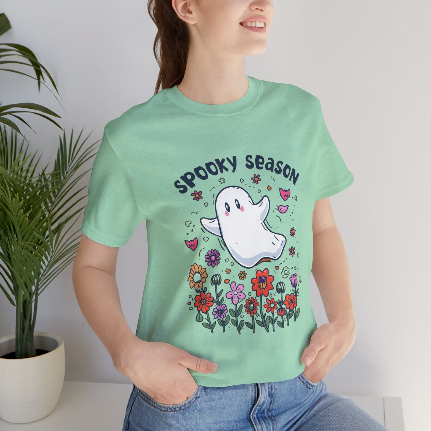 Spooky Season Ghost Tee, Spooky Season Unisex T-Shirt, Cute Halloween Outfit, Fall Vibes Shirt, Ghost Lover Gift