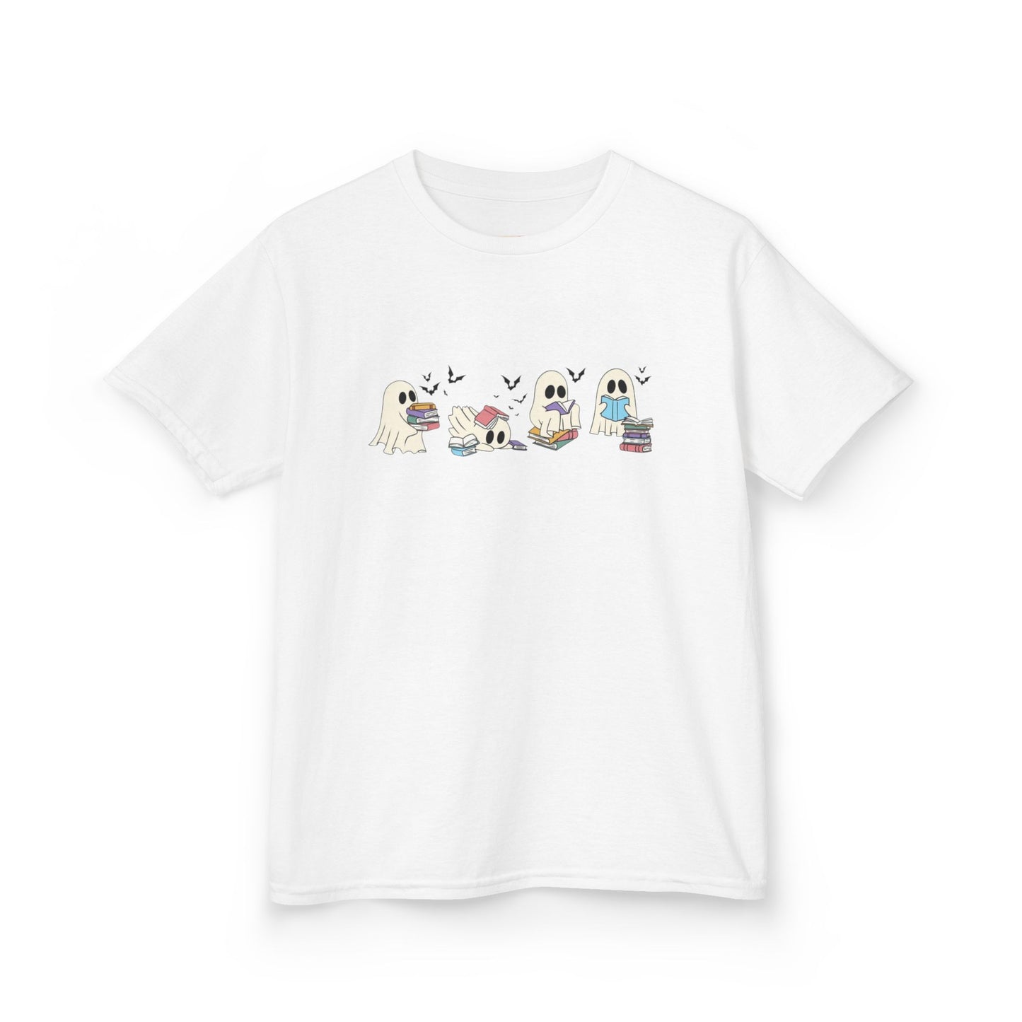 Kids Tee - Reading Ghost Fun & Playful Cotton Shirt for Boys & Girls, Kids' Gift, Birthday, Everyday Wear, Cute Animal Design