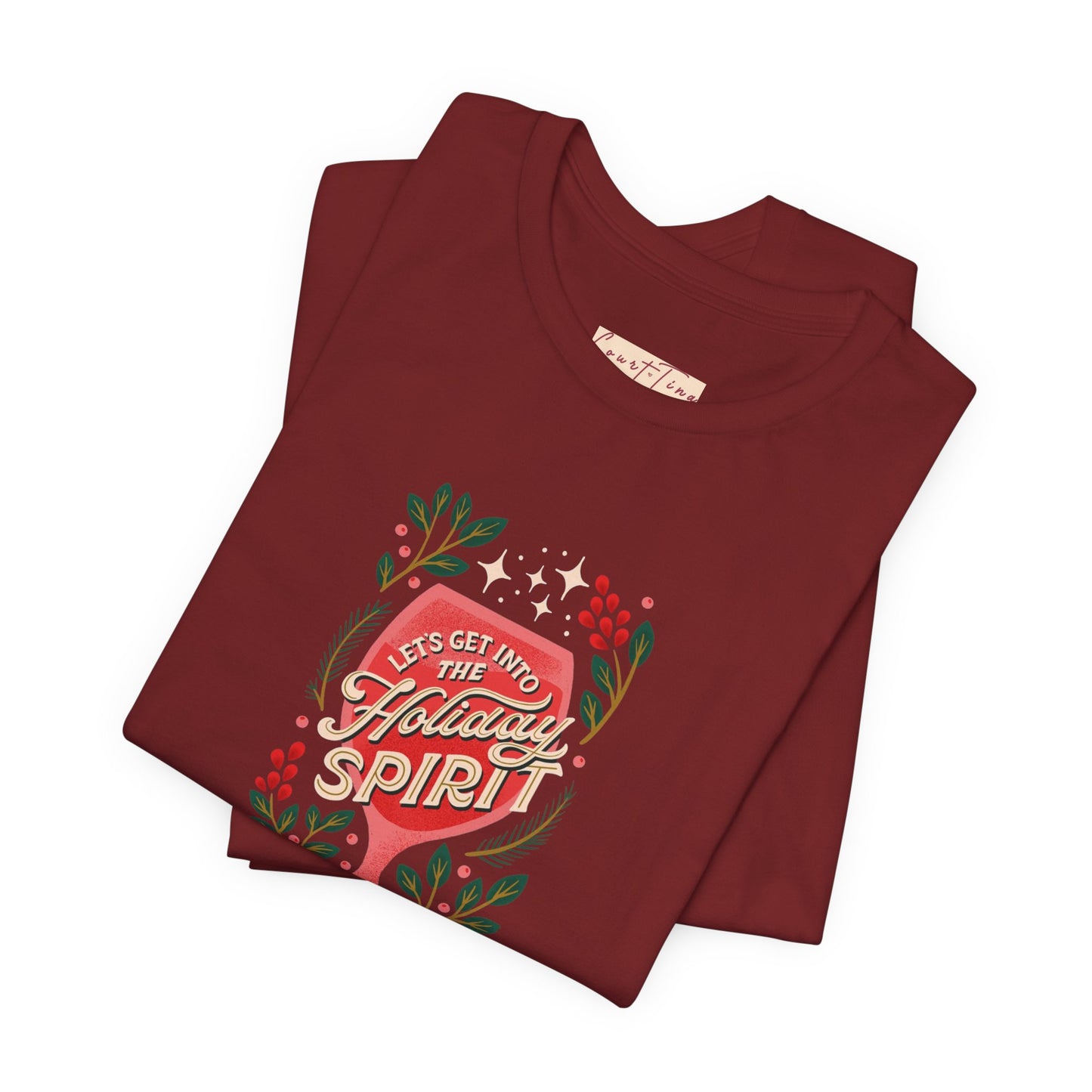 Holiday Spirit Short Sleeve Tee - Unisex Jersey T-Shirt, Festive Casual Wear, Christmas Gift, Family Gatherings, Seasonal Apparel