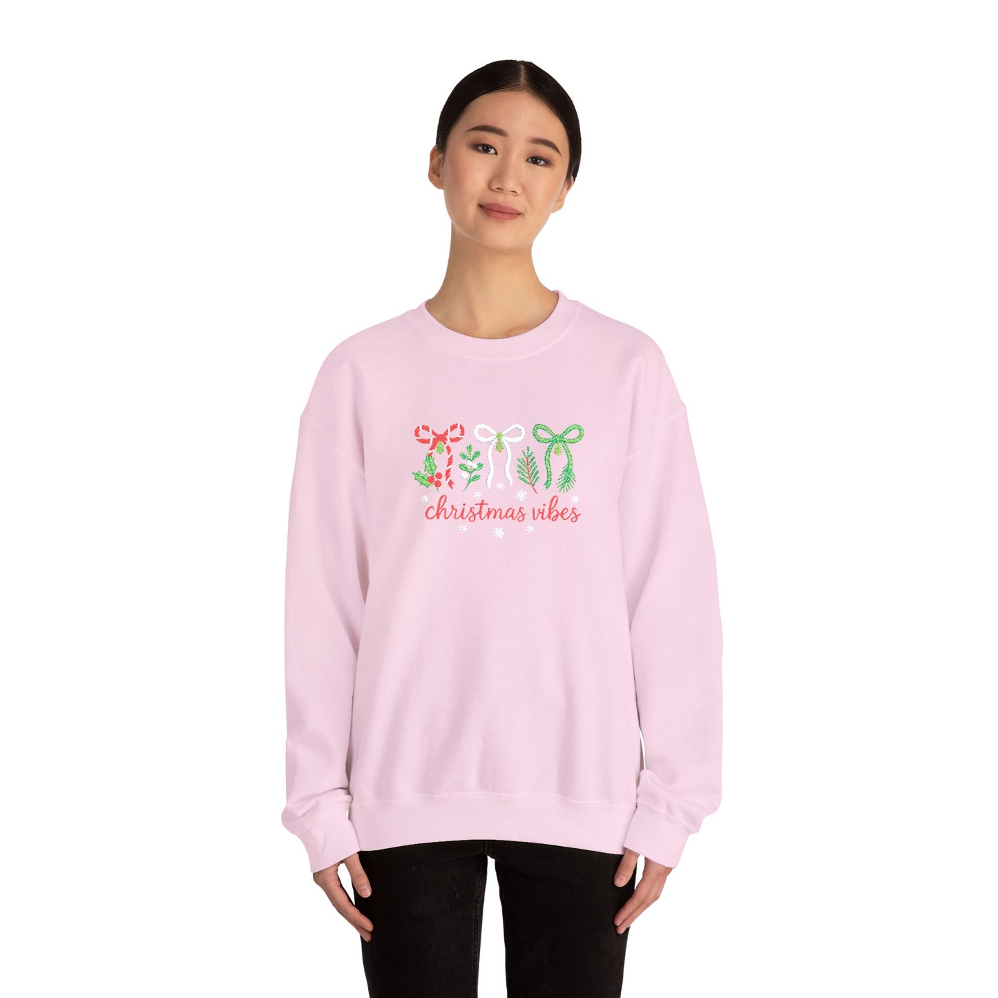 Embroidered Christmas Vibes Sweatshirt