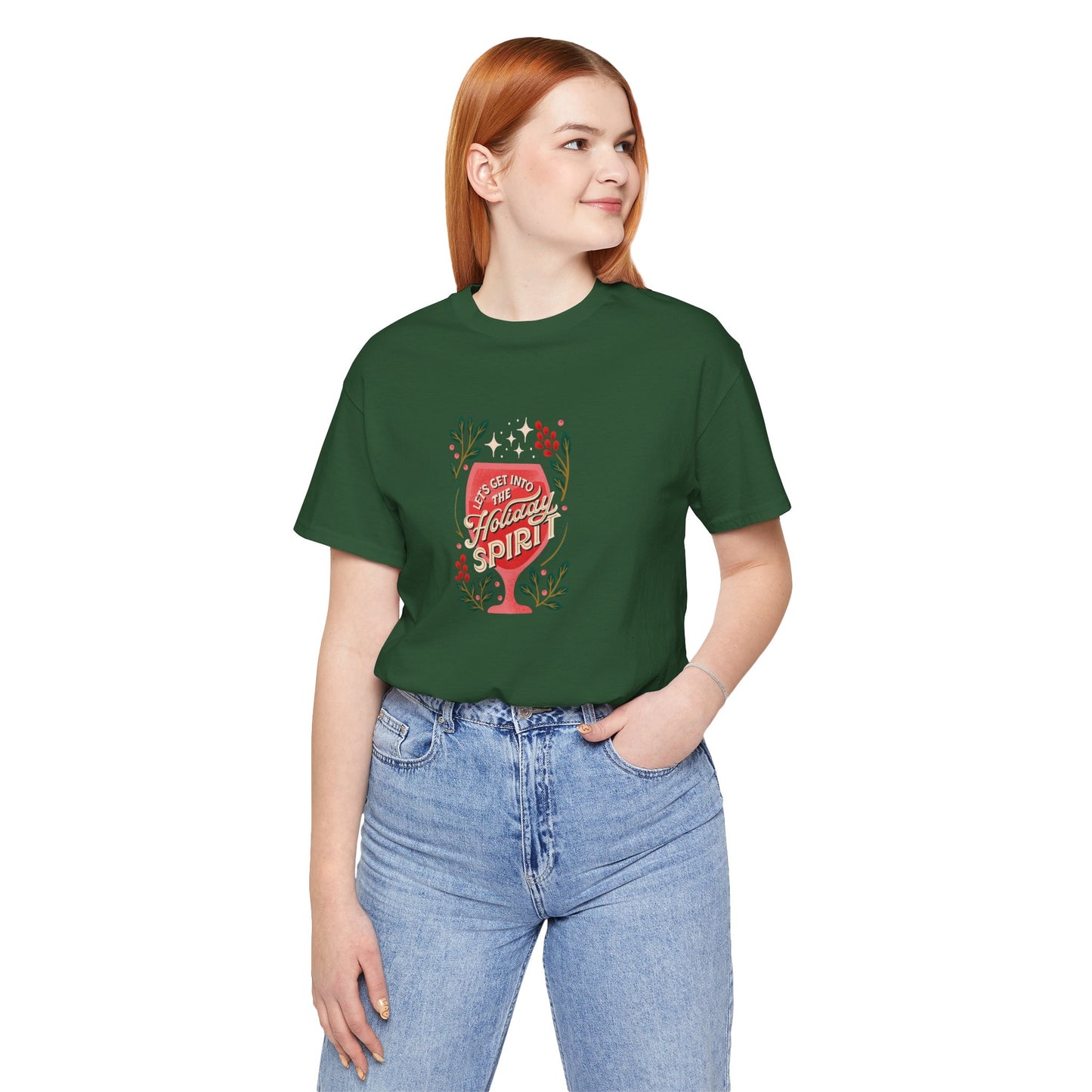 Holiday Spirit Short Sleeve Tee - Unisex Jersey T-Shirt, Festive Casual Wear, Christmas Gift, Family Gatherings, Seasonal Apparel