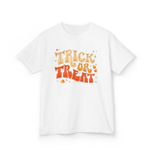 Kids Halloween Tee, Trick or Treat T-Shirt, Halloween Costume Shirt, Spooky Kids Apparel, Fall Festivity Tee
