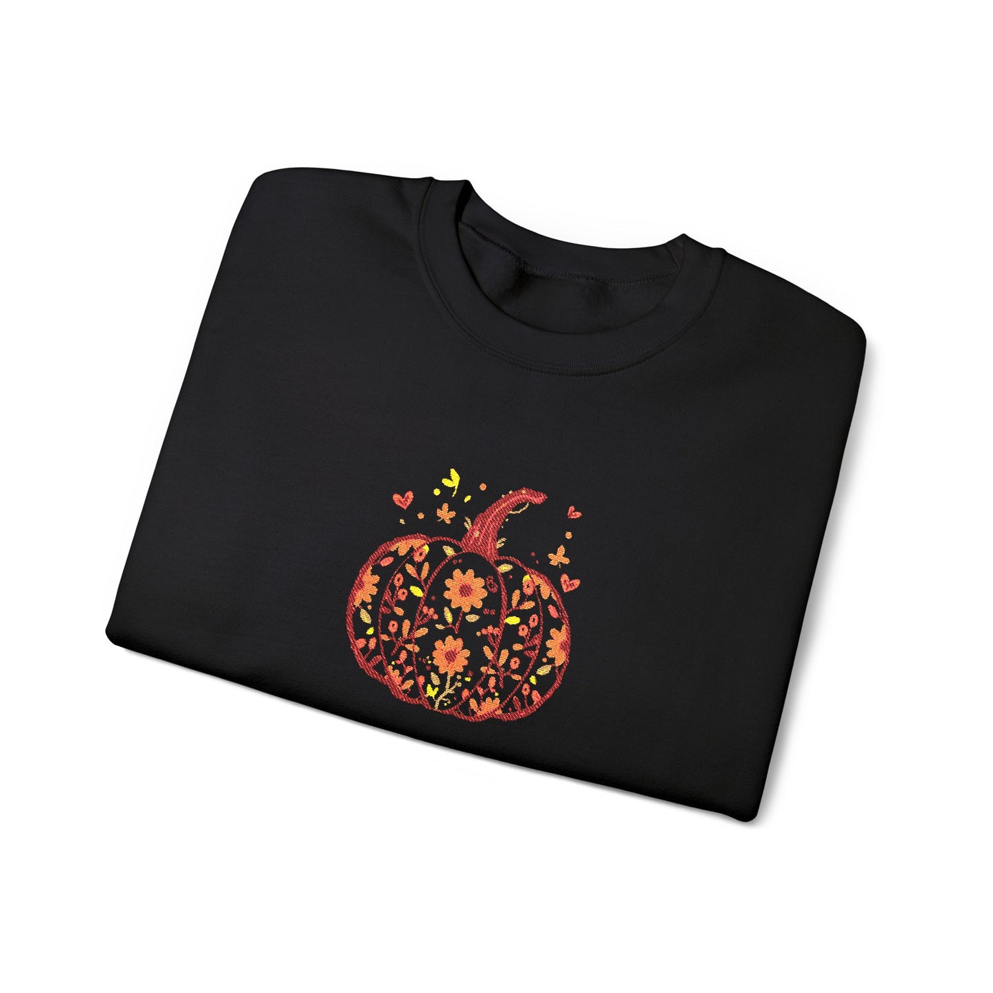 Embroidered Autumn Vibes Pumpkin Sweatshirt