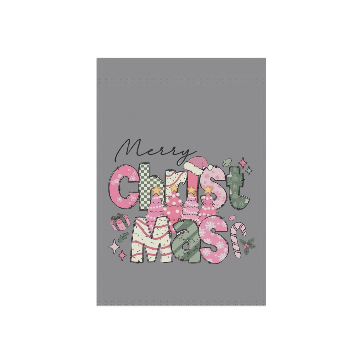 Merry Christmas Garden Banner, Festive Yard Decor, Holiday House Flag, Cheerful Outdoor Decoration, Seasonal Garden Sign