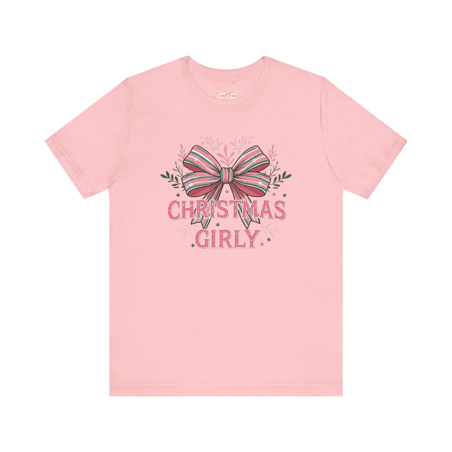Christmas Girly Short Sleeve Tee, Holiday T-Shirt, Gift Idea, Festive Apparel, Seasonal Top, Christmas Outfit