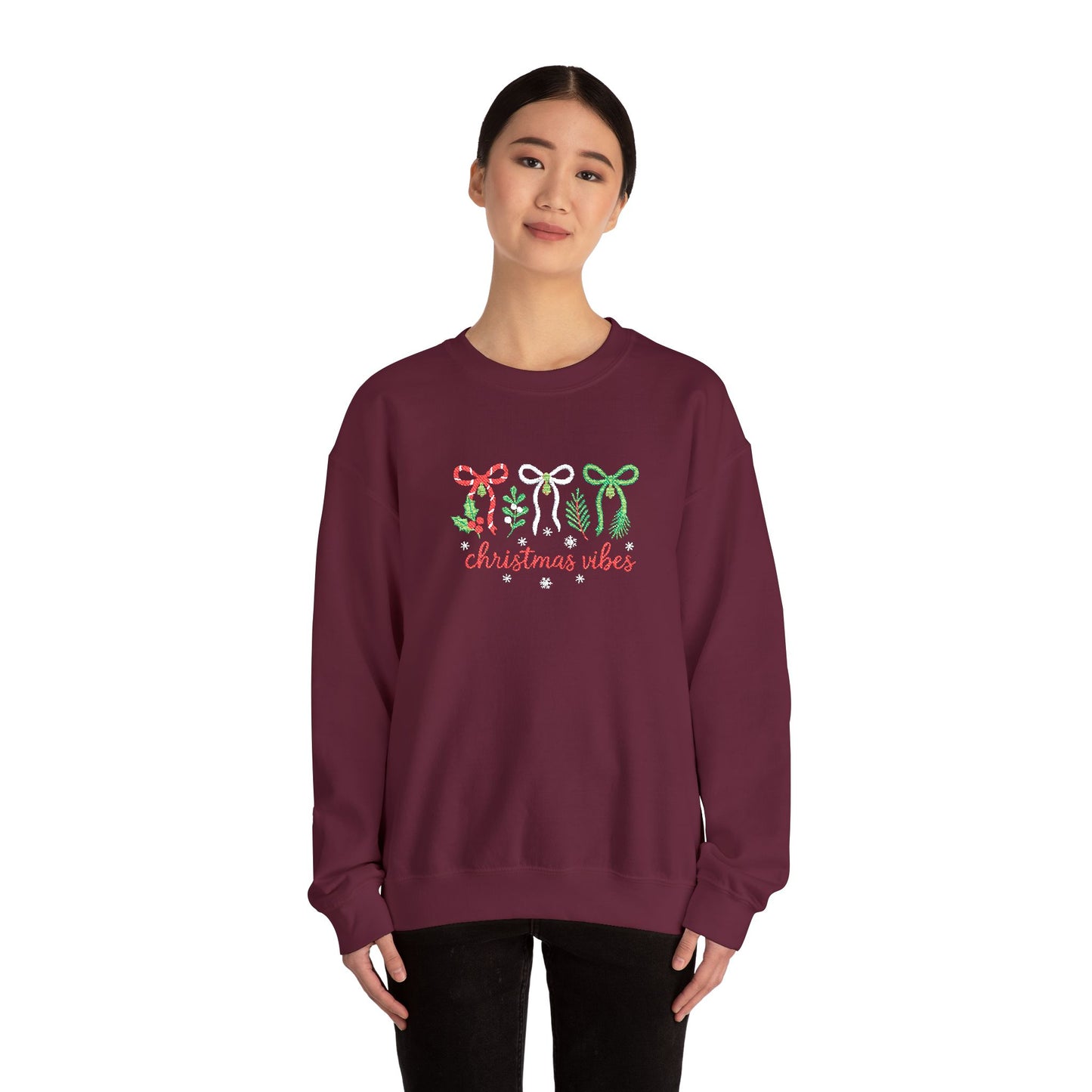 Embroidered Christmas Vibes Sweatshirt