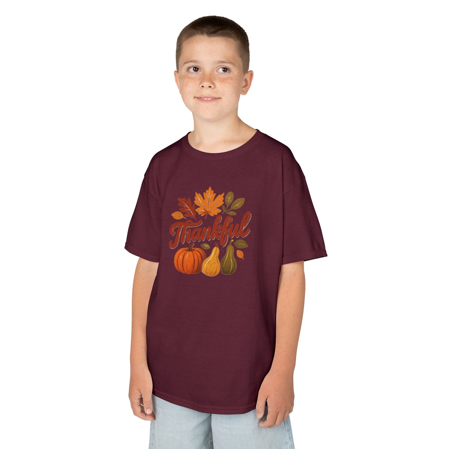 Thankful Kids Tee for Fall Celebrations, Autumn T-Shirt, Thanksgiving Apparel, Seasonal Kidswear, Family Gatherings Clothing