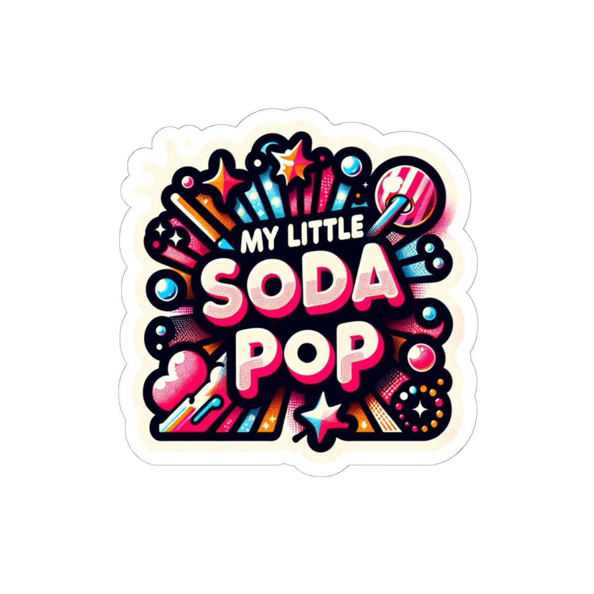 Colorful Soda Pop Kiss-Cut Stickers | Fun Laptop Decal, Parties, Kids Decor, Gift Ideas, Scrapbooking