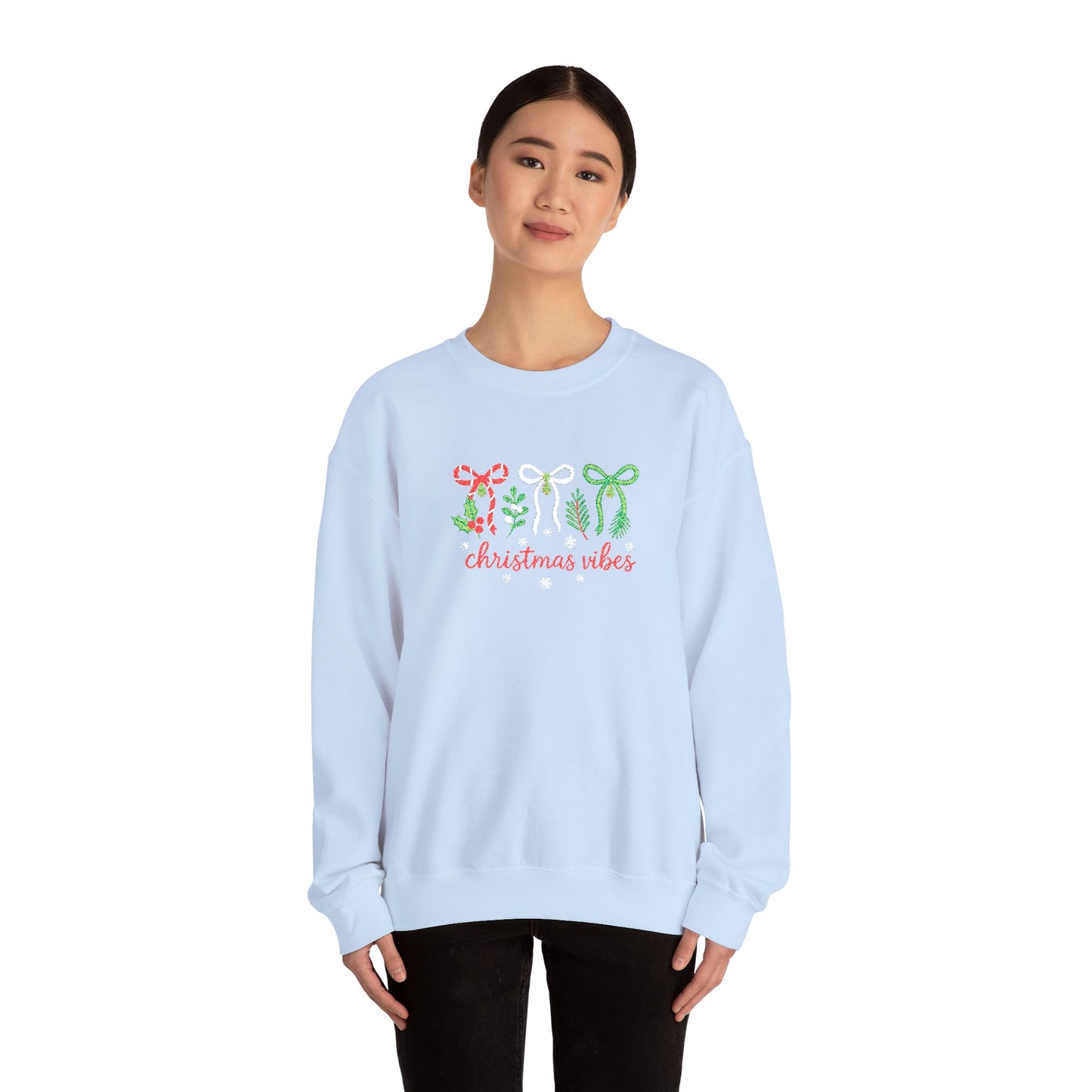 Embroidered Christmas Vibes Sweatshirt