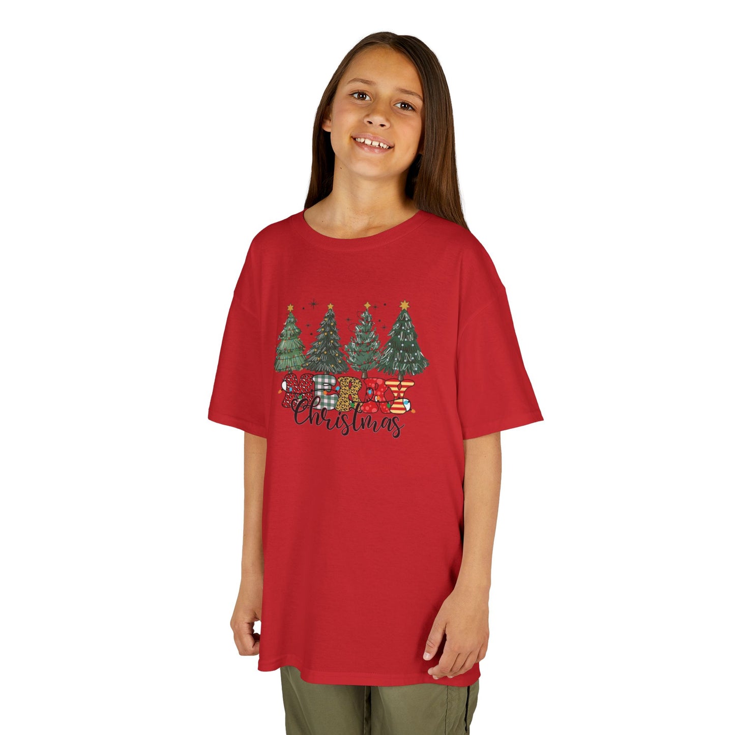 Merry Christmas Festive Kids Tee - Merry Christmas Design, Holiday Gift, Fun Family Outfits, Cute Christmas Apparel, Winter Merch