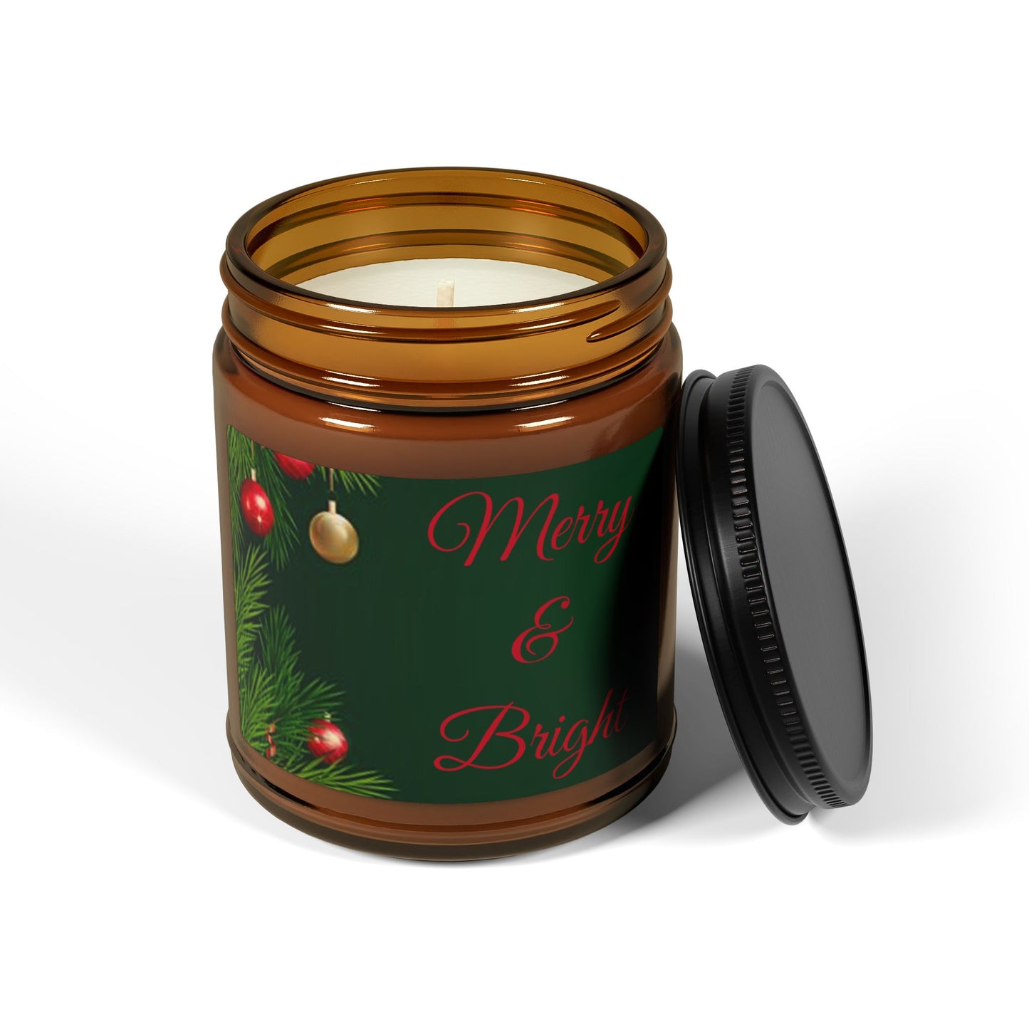 Merry & Bright Scented Soy Candle, Holiday Decor, Gift for Her, Aromatherapy, Christmas Table Centerpiece