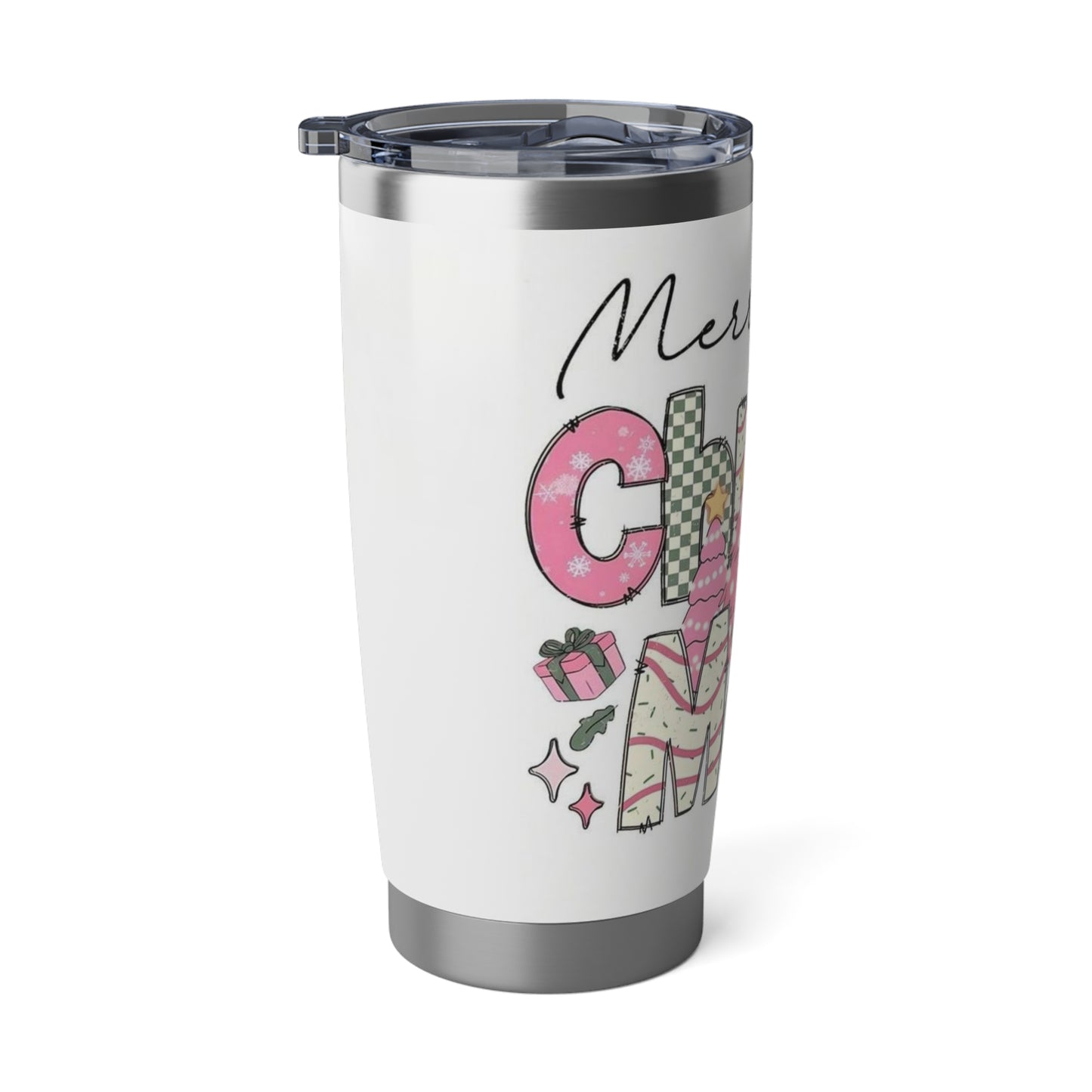 Merry Christmas Vagabond Tumbler, Holiday Travel Cup, Reusable Drinkware, Gift for Her, Seasonal Coffee Mug, Winter Beverage Holder