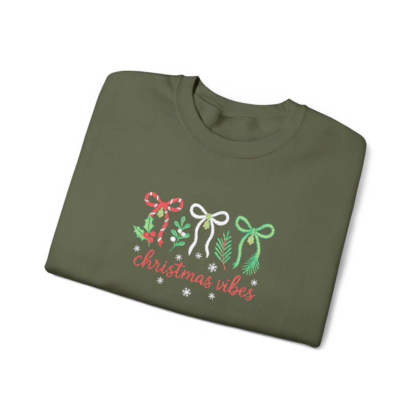 Embroidered Christmas Vibes Sweatshirt
