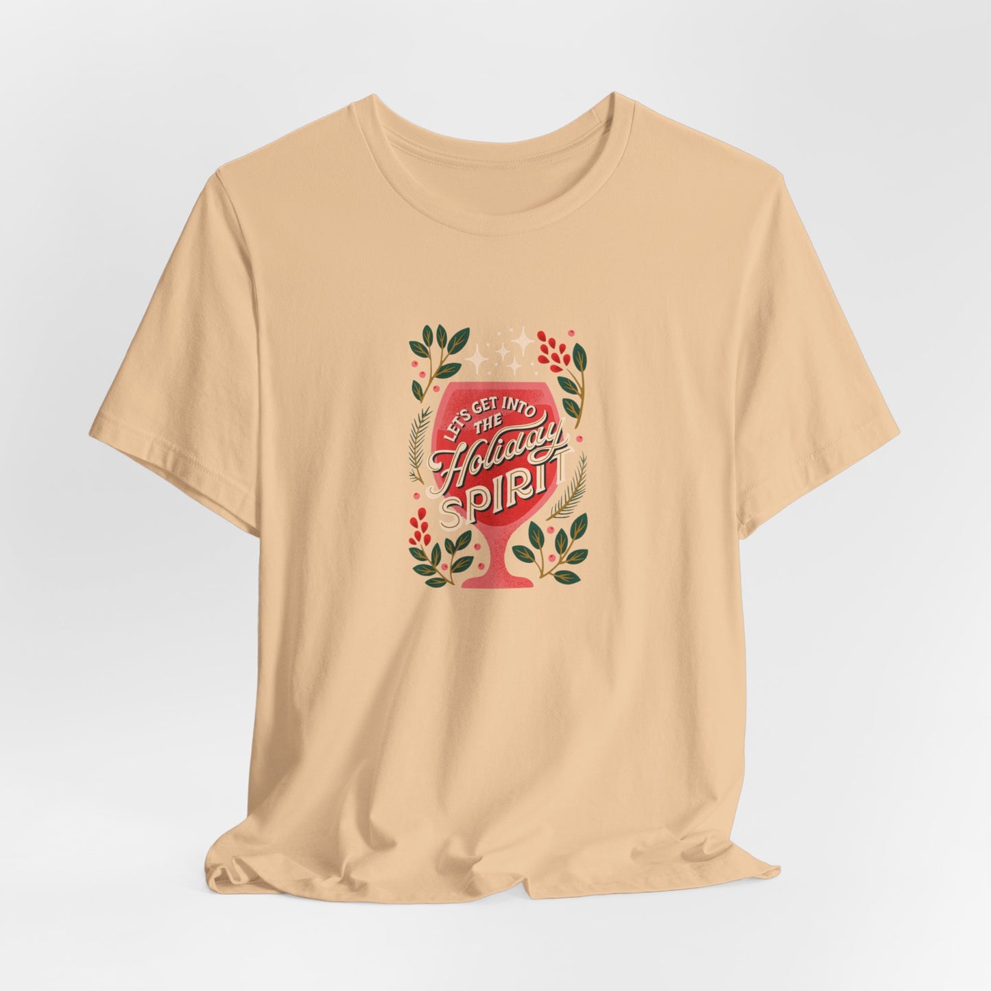 Holiday Spirit Short Sleeve Tee - Unisex Jersey T-Shirt, Festive Casual Wear, Christmas Gift, Family Gatherings, Seasonal Apparel