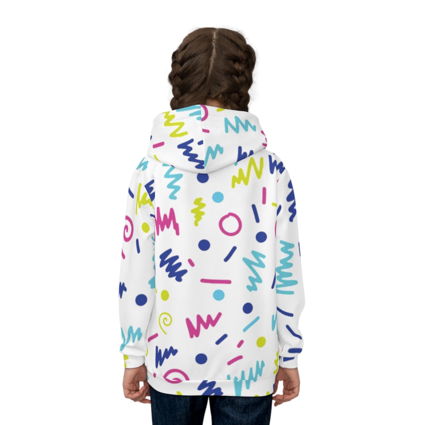 Colorful Retro Print Children's Hoodie, Kid's Apparel, Trendy Youth Hoodie, Fun Hoodie for Kids, Perfect Gift for Birthdays