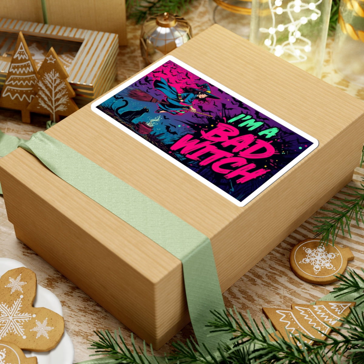 Enchanting Bad Witch Kiss-Cut Stickers | Spooky Decor, Witchcraft Gifts, Halloween Accessories, Laptop Stickers, Witchy Aesthetic