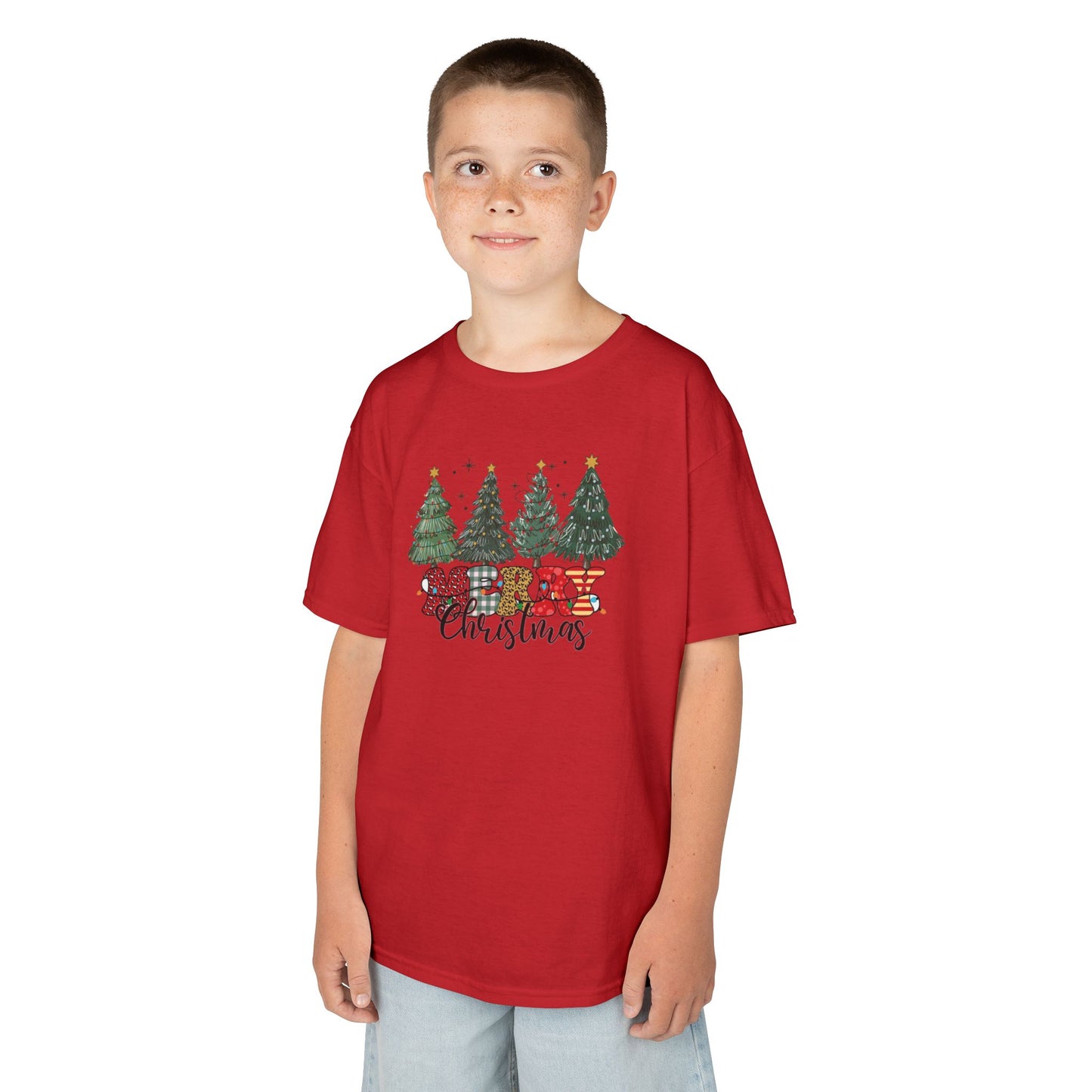 Merry Christmas Festive Kids Tee - Merry Christmas Design, Holiday Gift, Fun Family Outfits, Cute Christmas Apparel, Winter Merch
