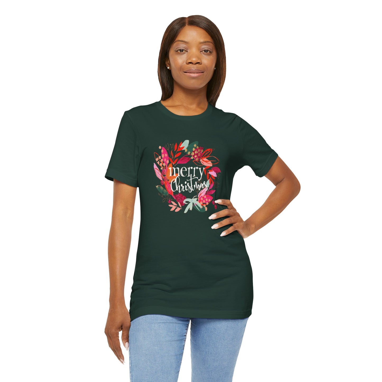 Merry Christmas Unisex Tee, Holiday Shirt, Gift for Him/Her, Festive T-Shirt, Cozy Christmas Wear, Seasonal Apparel