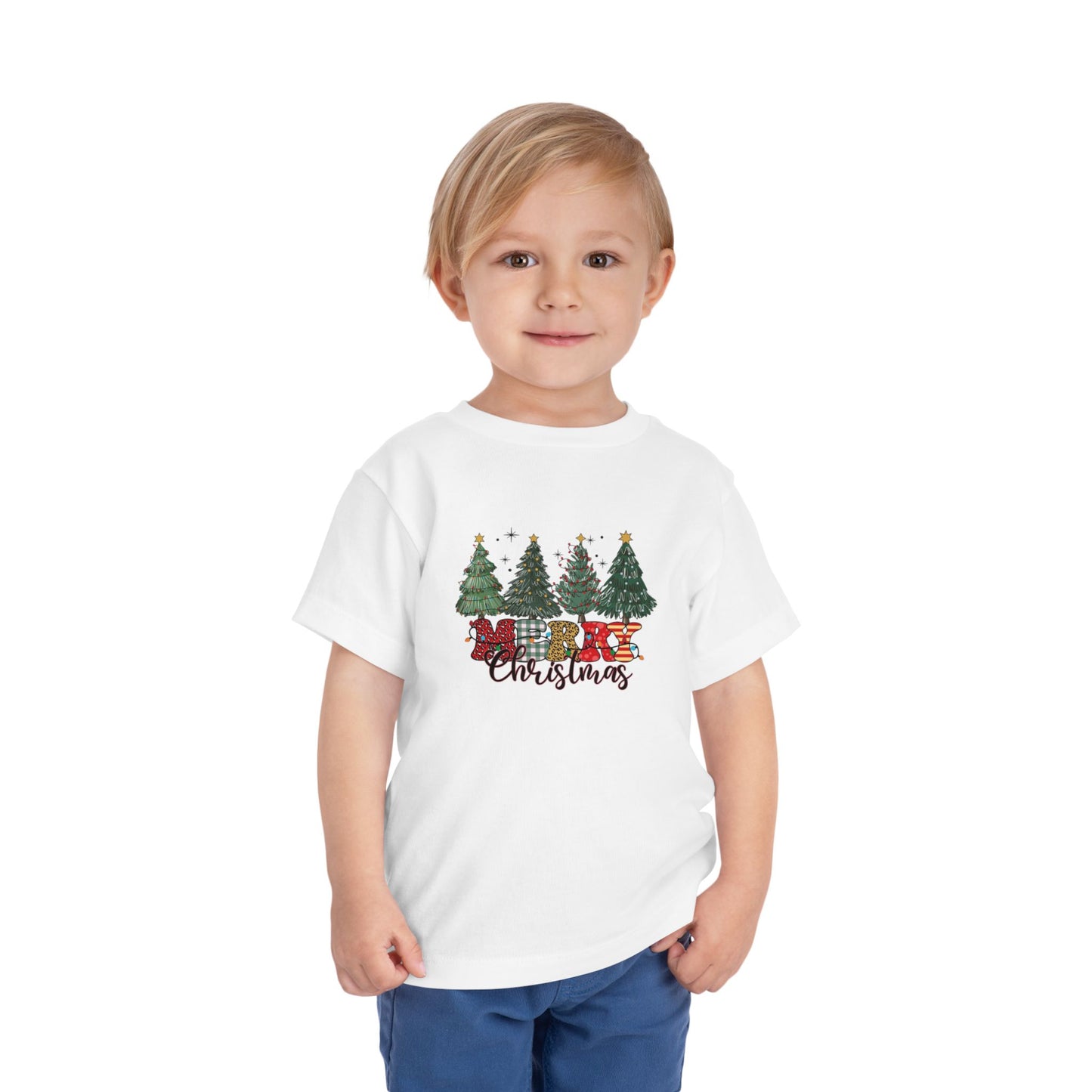 Cozy Christmas Toddler Tee with Tree Design | Perfect for Holiday Photos, Gift, Family Gatherings, Christmas Celebrations, Kids Apparel