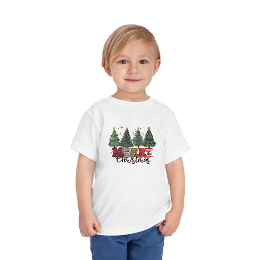 Cozy Christmas Toddler Tee with Tree Design | Perfect for Holiday Photos, Gift, Family Gatherings, Christmas Celebrations, Kids Apparel