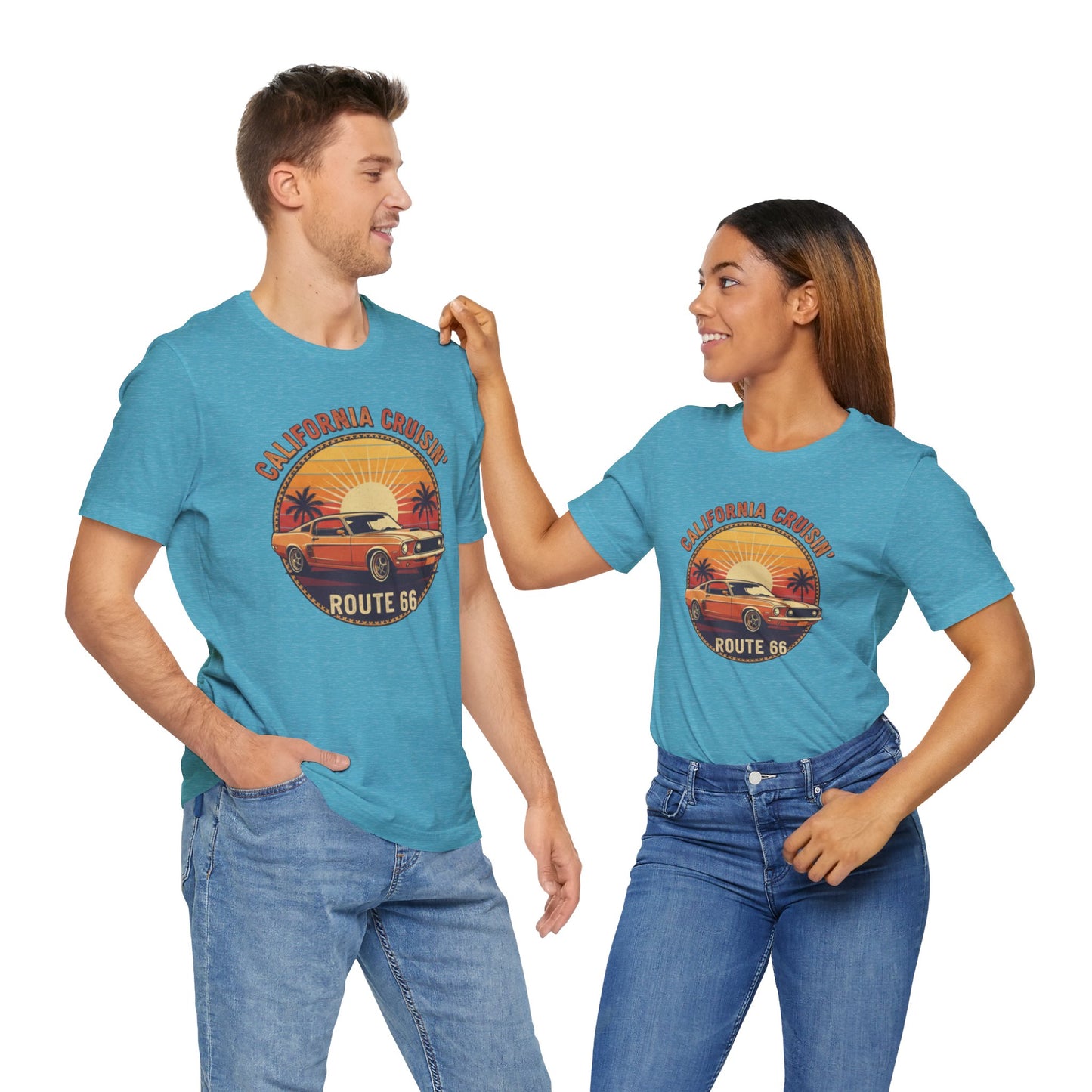 California Cruisin' Vintage Tee, Retro Car Shirt, Route 66 Graphic Tee, Perfect for Road Trips, Travel Lovers Apparel, Unisex T-Shirt