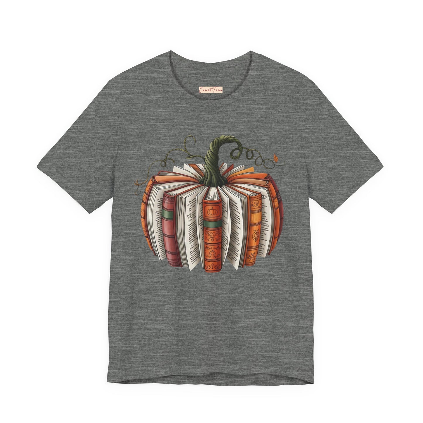 Fall Pumpkin Books Unisex Tee - Cozy Autumn T-Shirt for Book Lovers