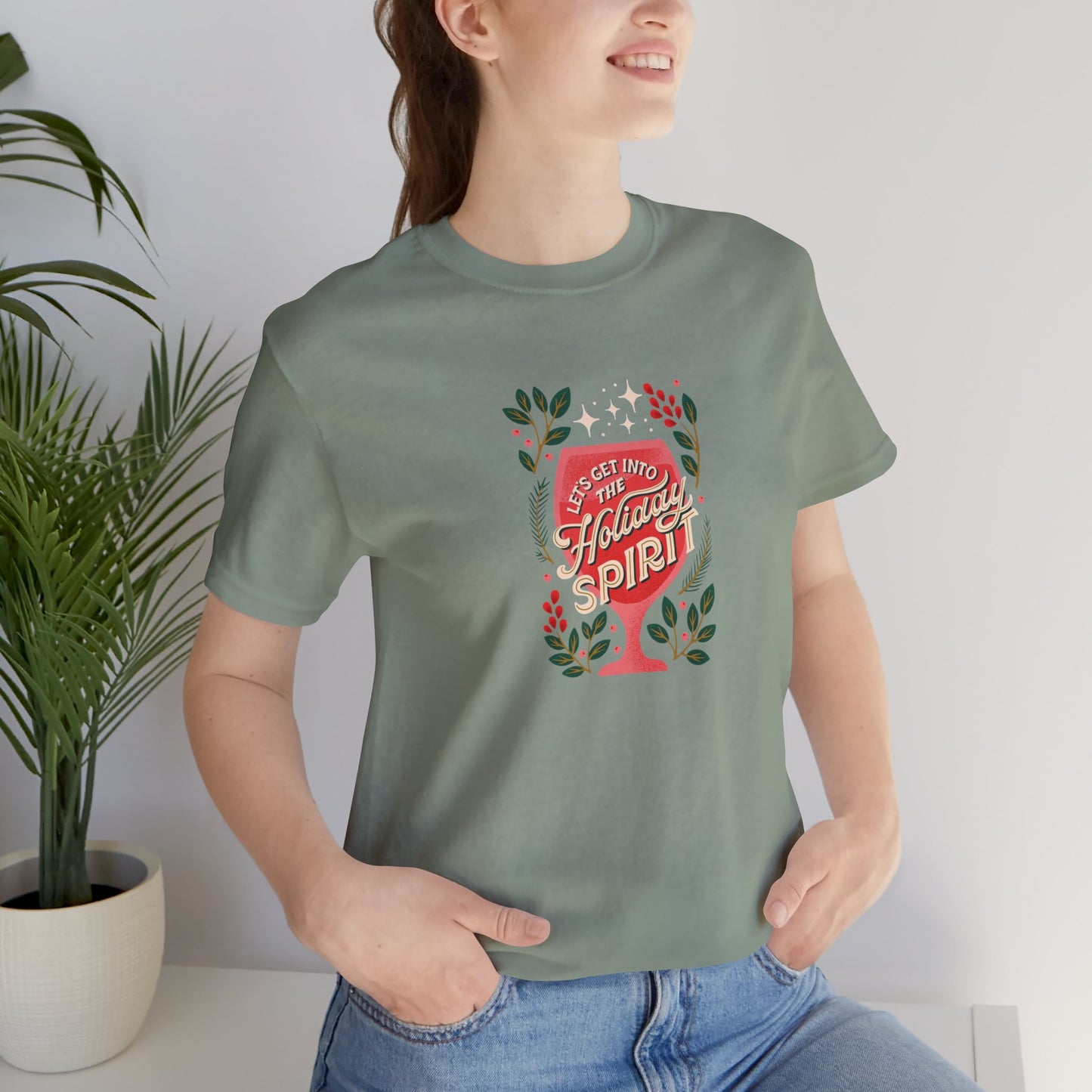 Holiday Spirit Short Sleeve Tee - Unisex Jersey T-Shirt, Festive Casual Wear, Christmas Gift, Family Gatherings, Seasonal Apparel