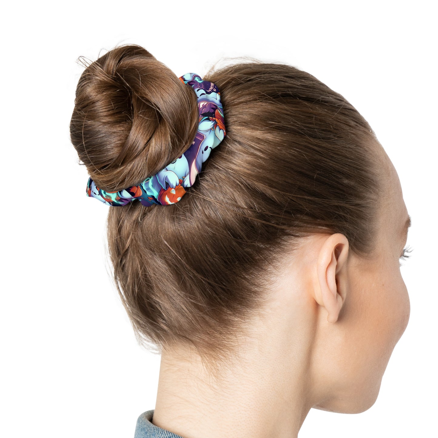 Artistic Scrunchie, Colorful Hair Accessory, Statement Hair Tie, Gift for Her, Trendy Hair Fashion