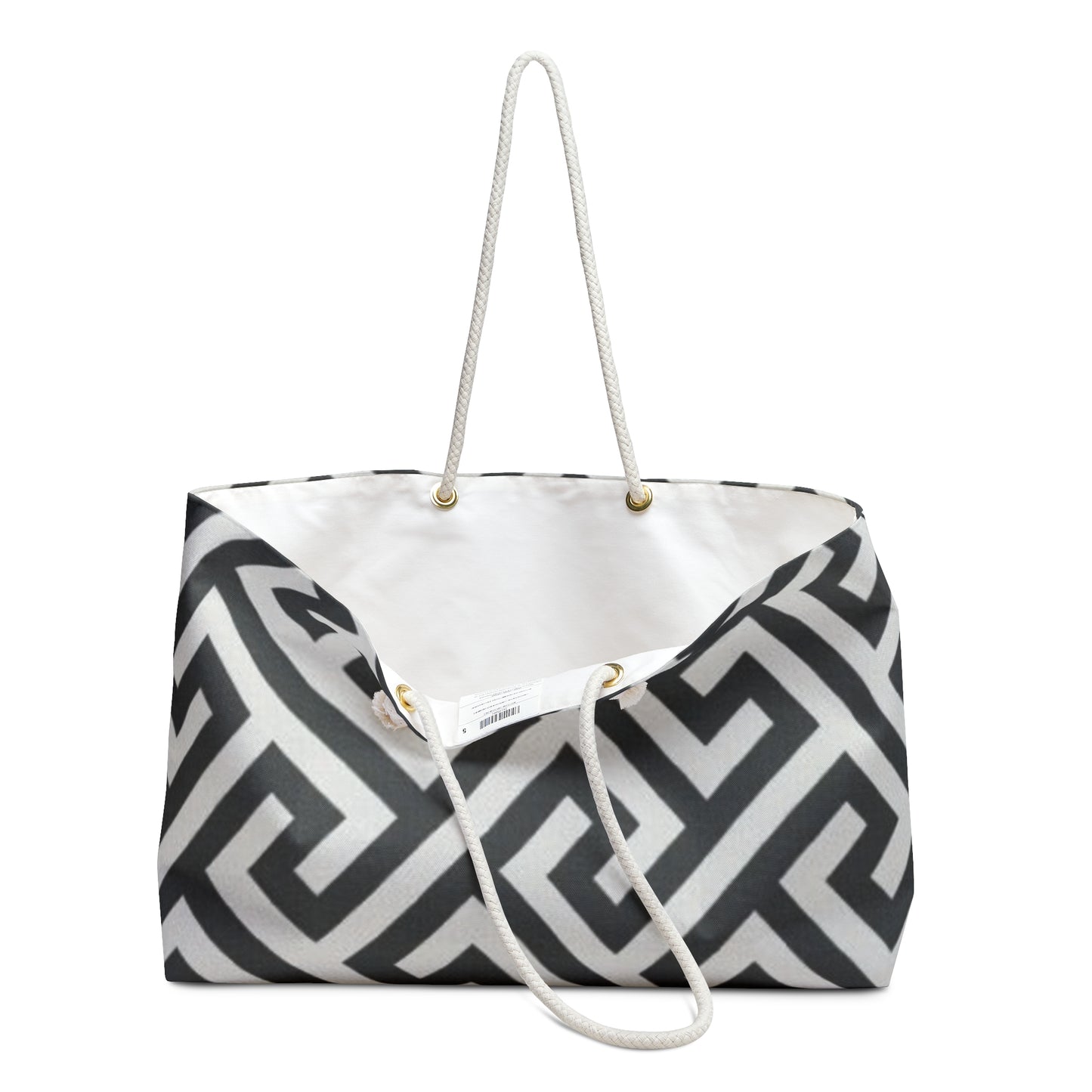Chic Geometric Weekender Bag, Travel Tote, Beach Bag, Overnight Bag, Stylish Carryall for Weekend Getaways