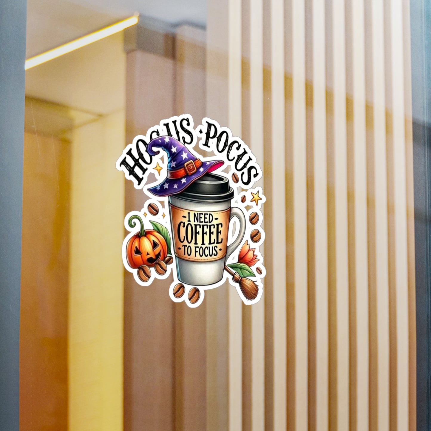 Halloween Coffee Kiss-Cut Vinyl Decals | Hocus Pocus Stickers