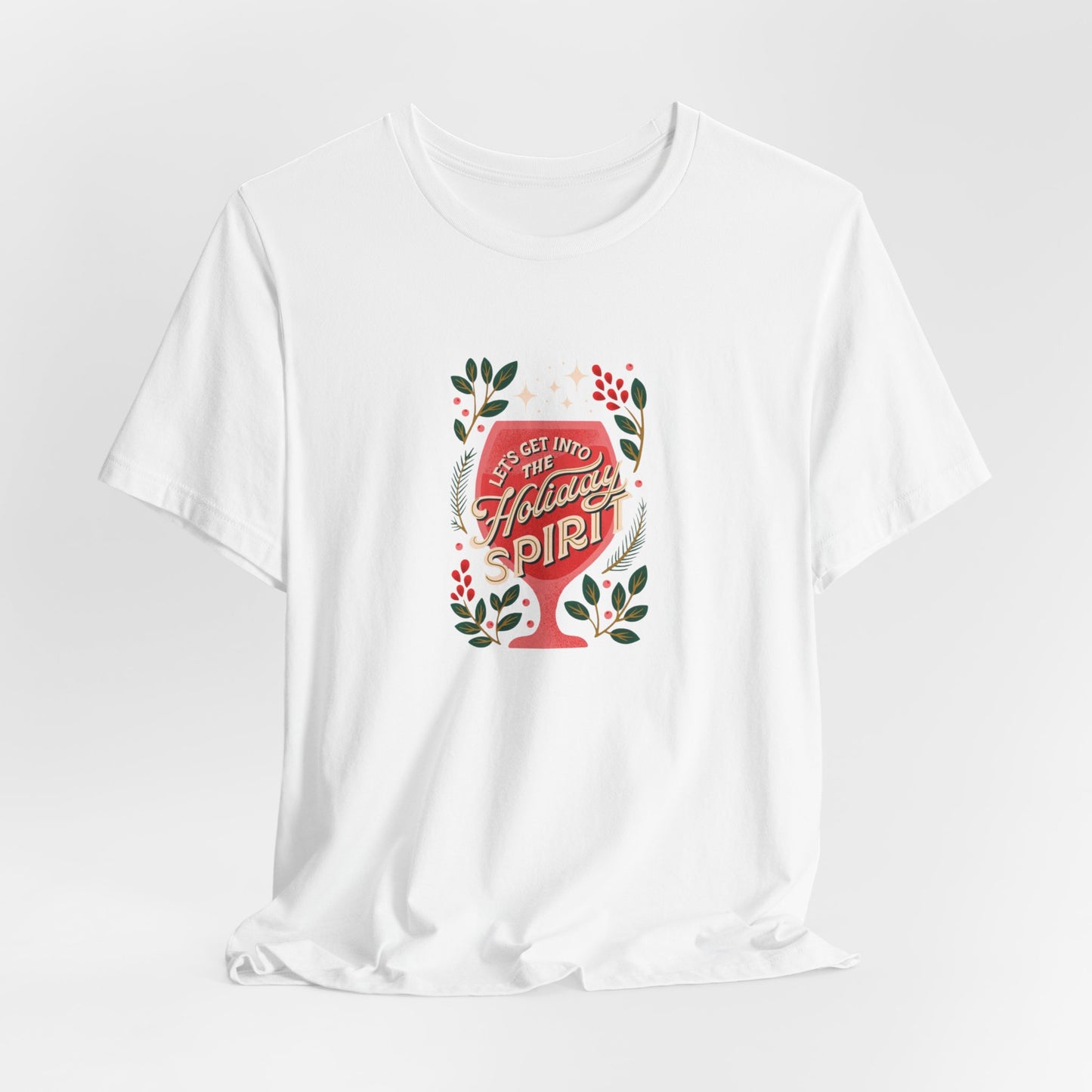 Holiday Spirit Short Sleeve Tee - Unisex Jersey T-Shirt, Festive Casual Wear, Christmas Gift, Family Gatherings, Seasonal Apparel