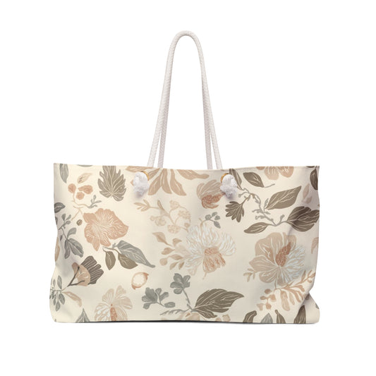 Floral Weekender Bag - Stylish Travel Tote, Perfect for Getaways, Beach Days, and Shopping; Ideal Gift for Her