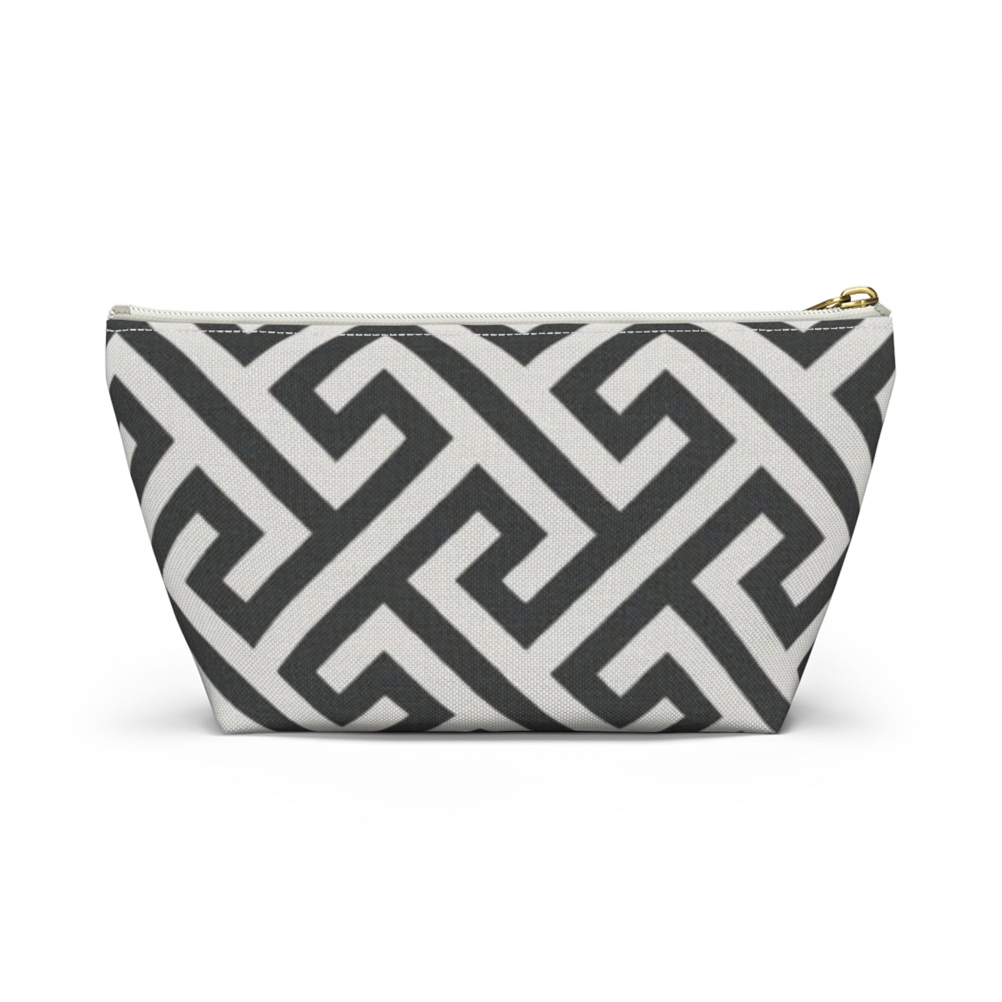 Chic Geometric Accessory Pouch, Makeup Bag, Travel Organizer, Gift for Her, Elegant Storage, Fashionable Zippered Pouch