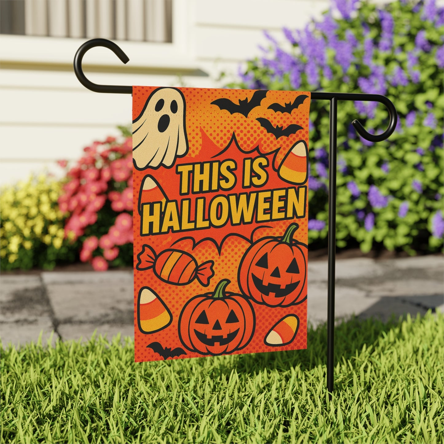 Halloween Garden Banner, Spooky Home Decor, Fall Decorations, Outdoor Halloween Sign, Seasonal Yard Art