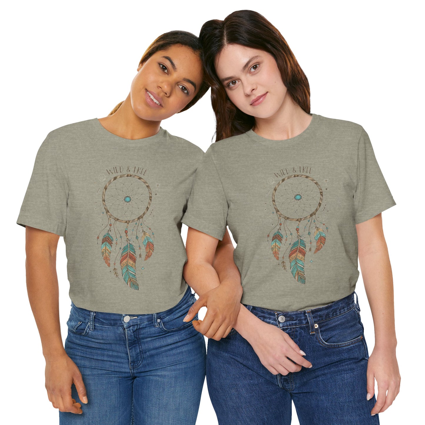 Dreamcatcher Graphic Tee, Wild & Free Shirt, Boho Style Top, Gift for Nature Lovers, Casual Everyday Wear
