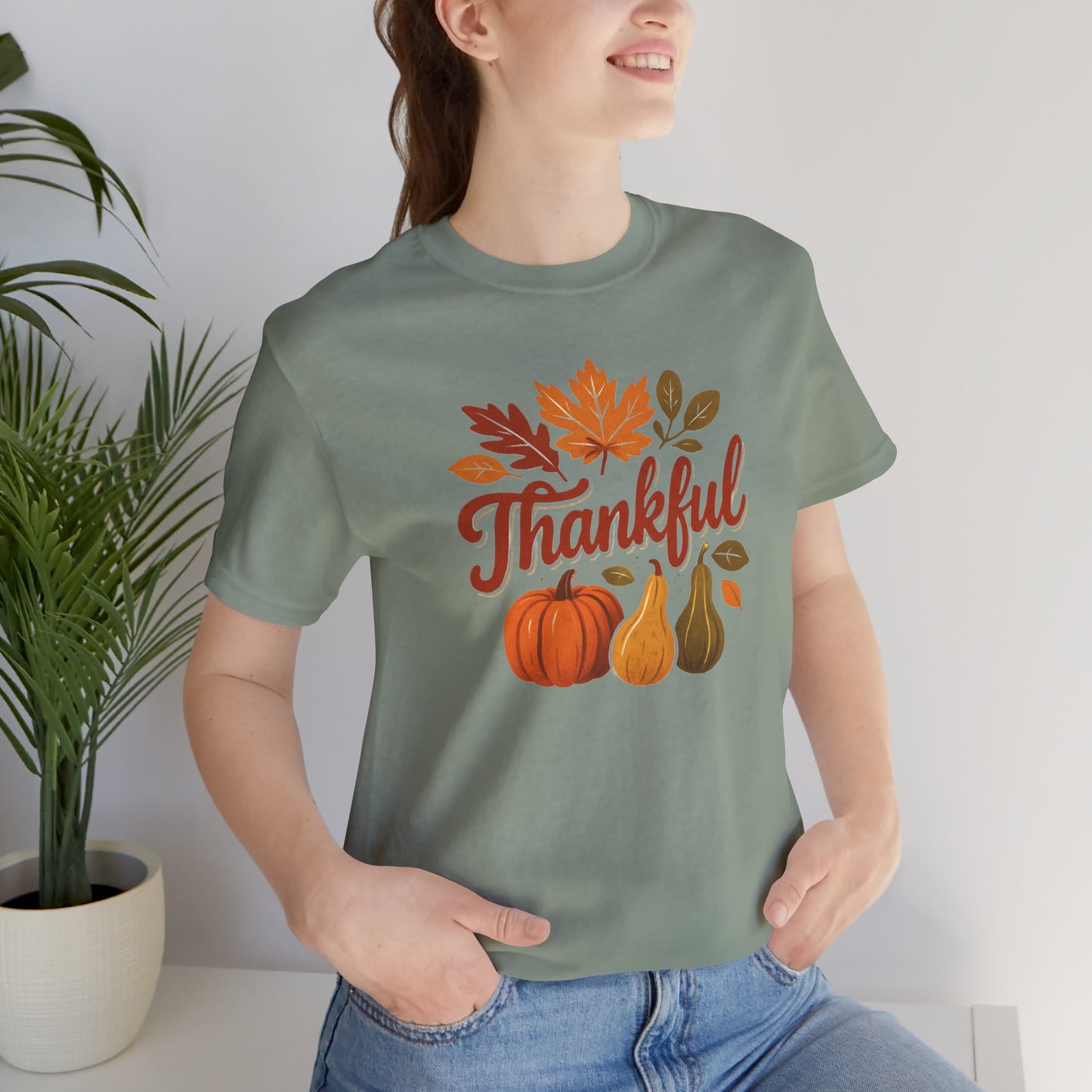 Fall Harvest Thankful Tee, Autumn Shirt, Thanksgiving Gift, Cozy Casual Wear, Unisex Fall Tee, Seasonal Apparel