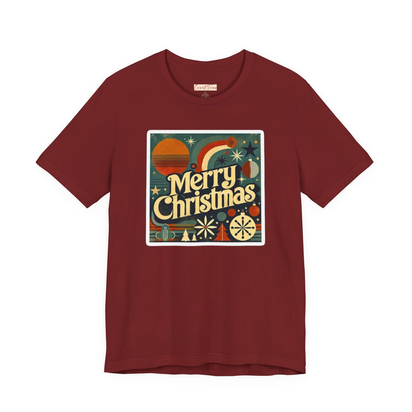 Vintage Retro Merry Christmas Unisex Short Sleeve Tee, Holiday Gift, Festive Shirt, Christmas Apparel, Casual Wear