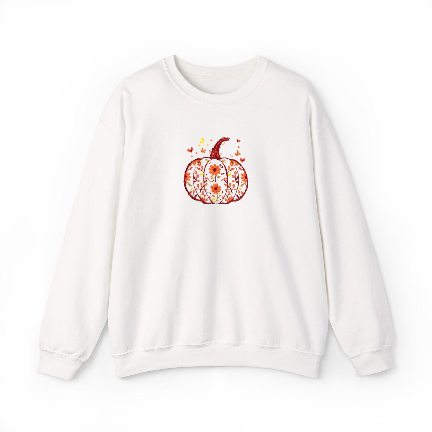Embroidered Autumn Vibes Pumpkin Sweatshirt